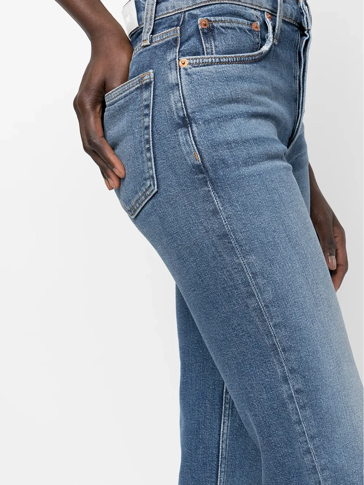 RE/DONE Stobe Pipe high-rise straight jeans - Blue - 画像5