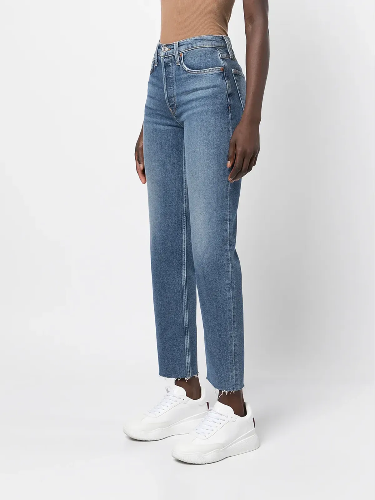 RE/DONE Stobe Pipe high-rise straight jeans - Blue - 画像3