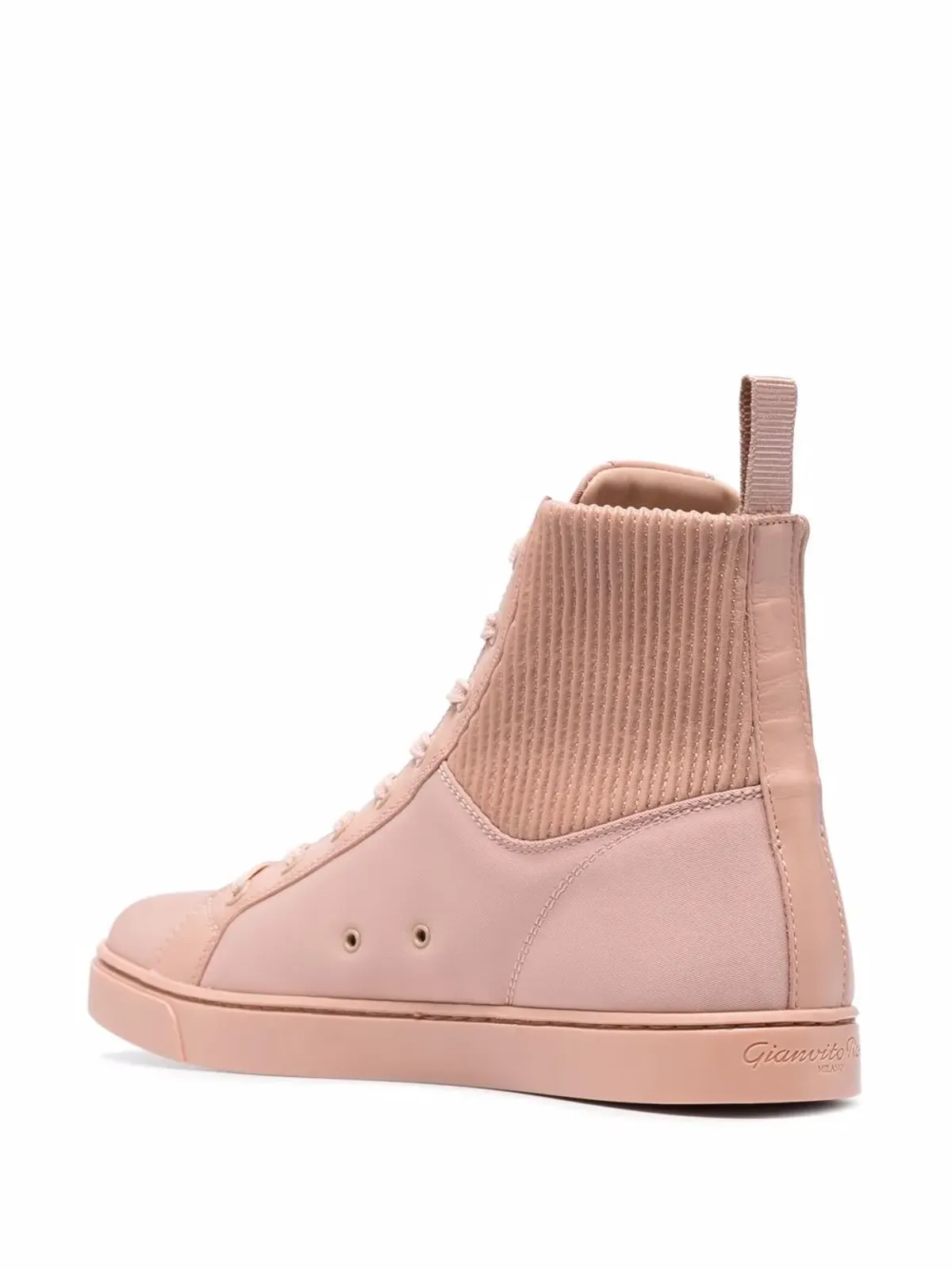 Gianvito Rossi ニットパネルド ハイトップスニーカー - 画像3