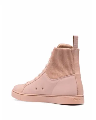 Gianvito Rossi ニットパネルド ハイトップスニーカー - サムネイル3