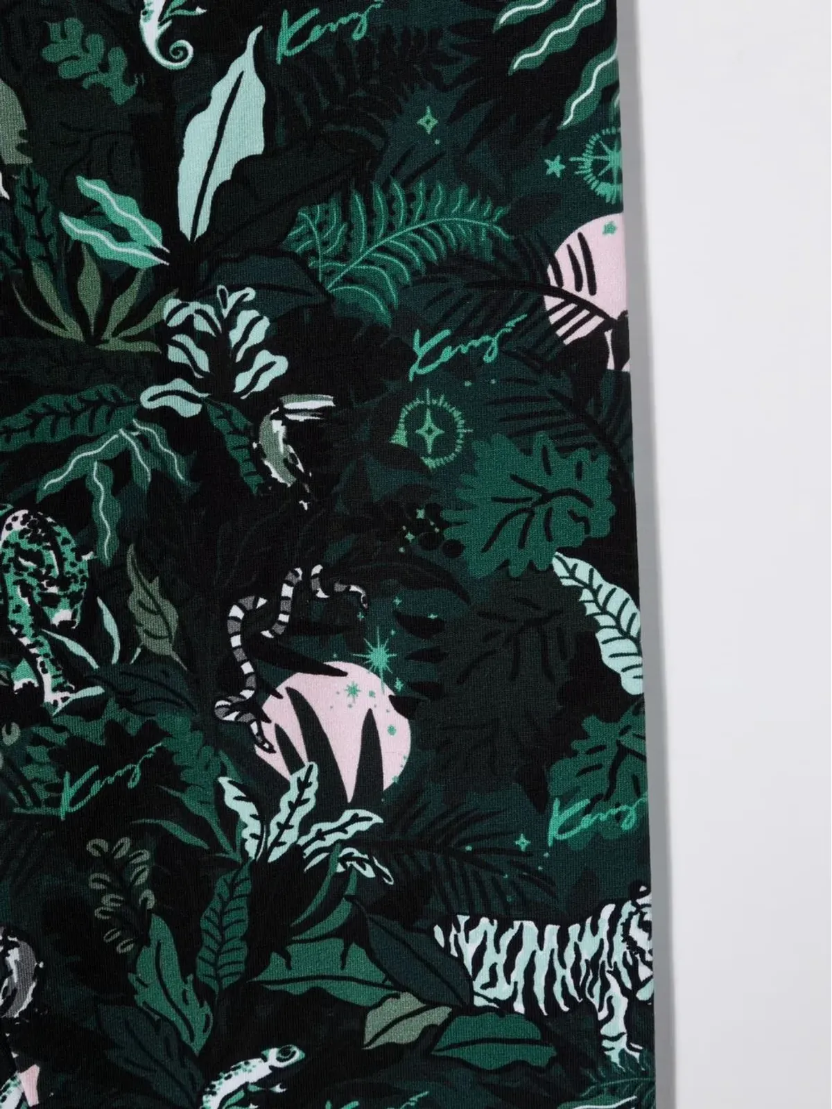 Kenzo Kids ティーン leaf-print トラックパンツ - グリーン - 画像3