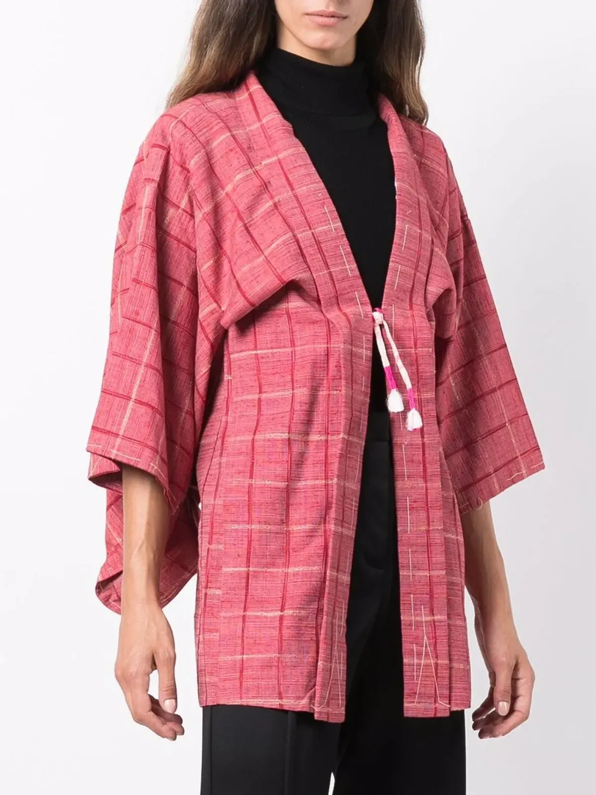 A.N.G.E.L.O. Vintage Cult 1970s square-sleeved checked jacket - Red - 画像3
