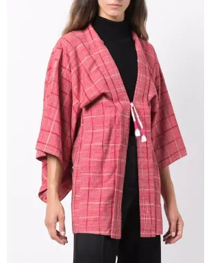 A.N.G.E.L.O. Vintage Cult 1970s square-sleeved checked jacket - Red - サムネイル3