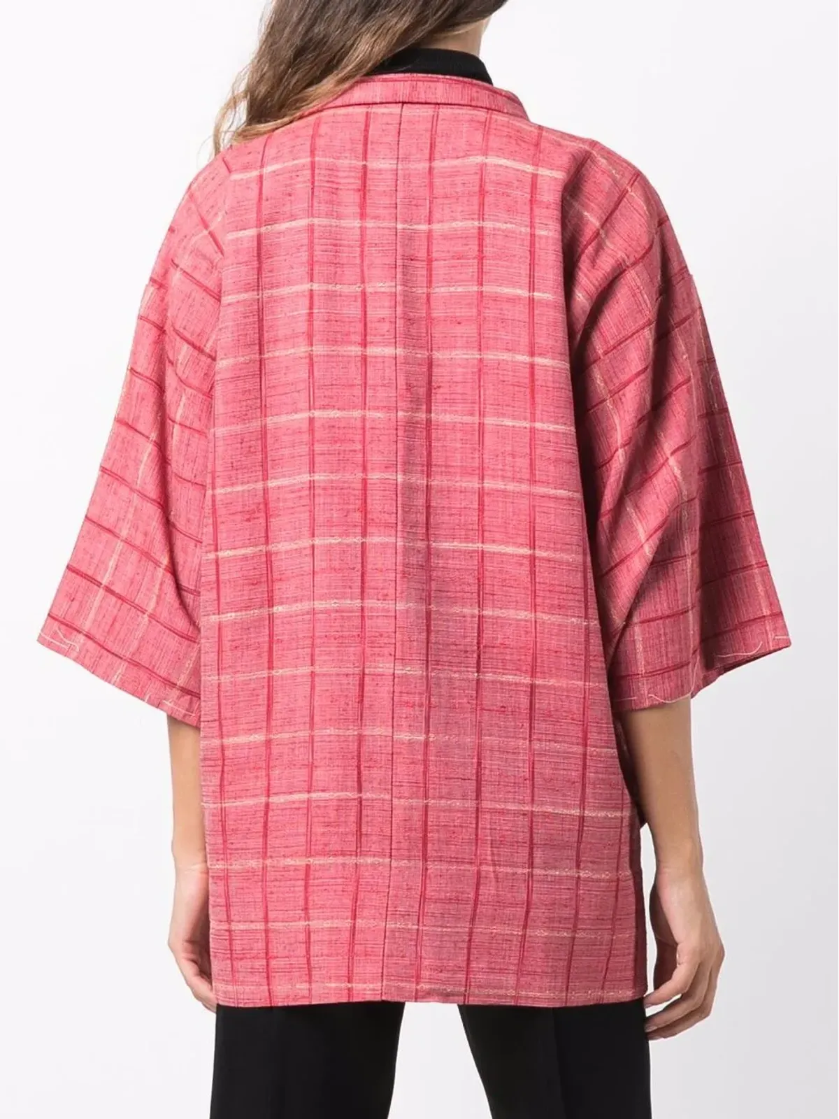 A.N.G.E.L.O. Vintage Cult 1970s square-sleeved checked jacket - Red - 画像4