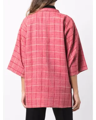 A.N.G.E.L.O. Vintage Cult 1970s square-sleeved checked jacket - Red - サムネイル4