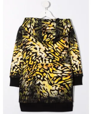 Givenchy Kids abstract-print hooded dress - Black - サムネイル2