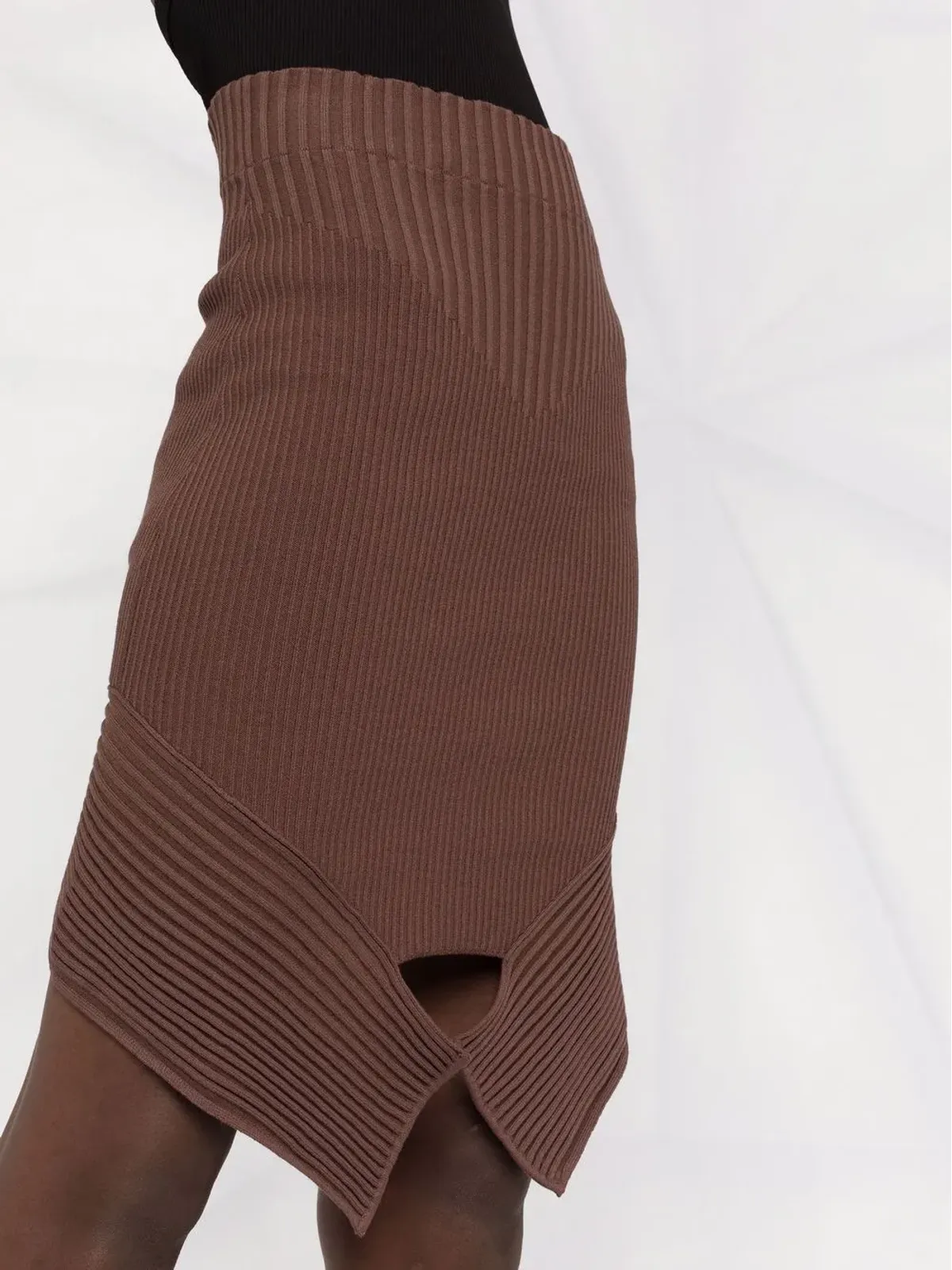 ANDREĀDAMO リブニットアシンメトリースカート - 画像5