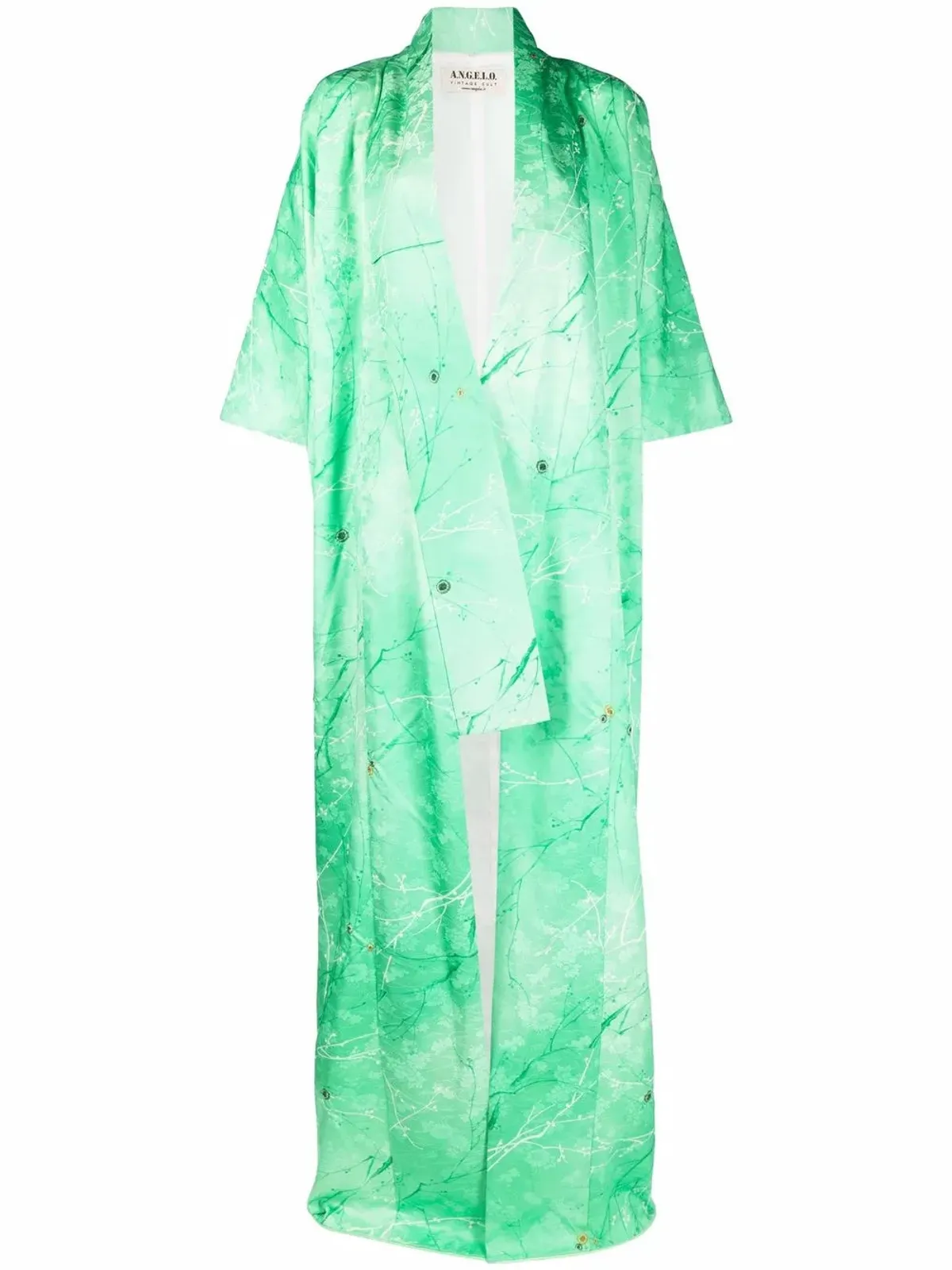A.N.G.E.L.O. Vintage Cult 1970年代 花柄ジャカード スクエアスリーブ マキシコート - 画像1