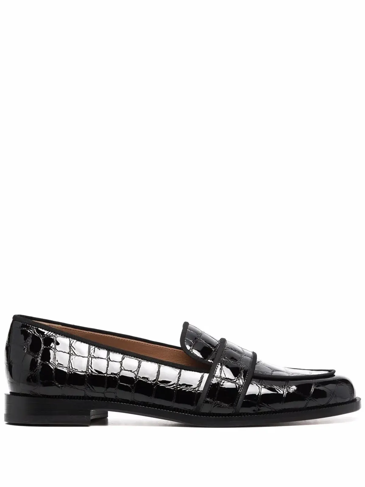 Aquazzura Martin snakeskin mocassins - Black - 画像1