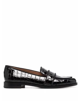 Aquazzura Martin snakeskin mocassins - Black - サムネイル1