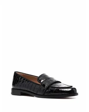 Aquazzura Martin snakeskin mocassins - Black - サムネイル2