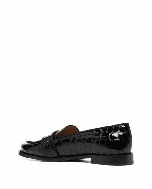 Aquazzura Martin snakeskin mocassins - Black - サムネイル3
