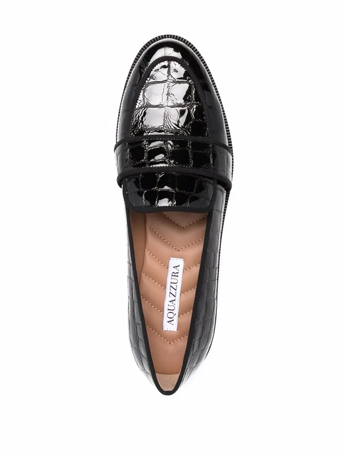 Aquazzura Martin snakeskin mocassins - Black - 画像4