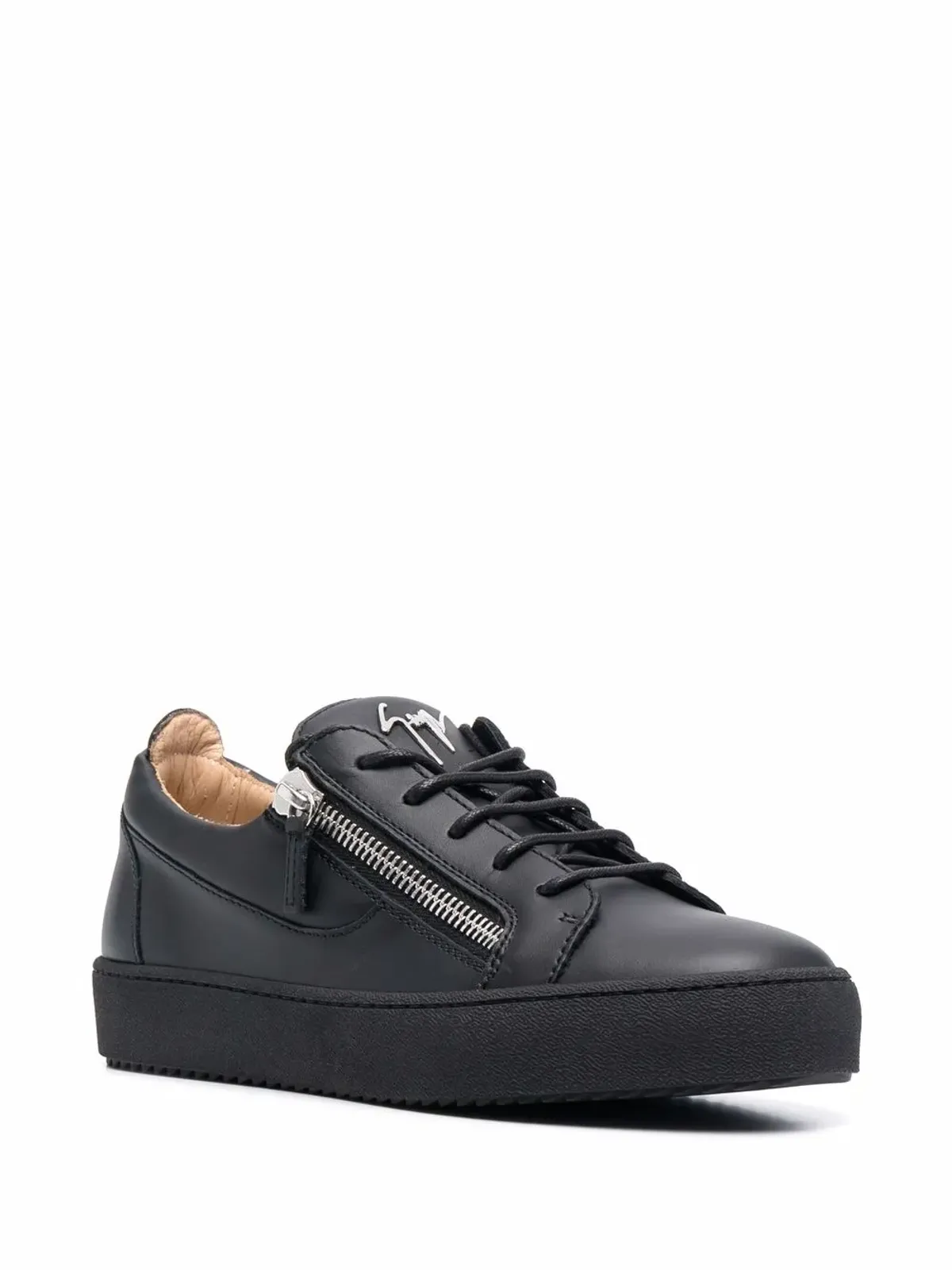 Giuseppe Zanotti フランキー ロー・トップ ジップディテール スニーカー - ブラック - 画像2