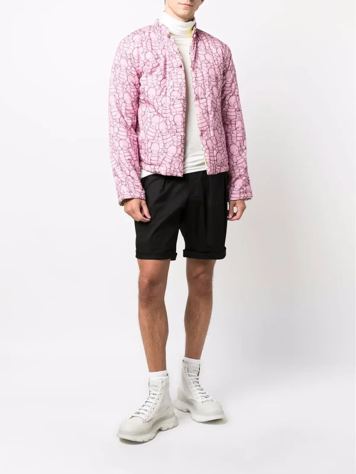 Comme Des Garçons Shirt x KAWS リバーシブルパディングジャケット - ピンク - 画像2