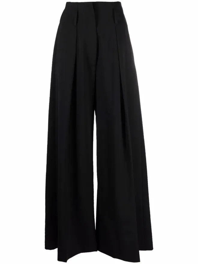 Alberto Biani Alberto Biani ミッドライズ パラッツォパンツ - ブラックの商品画像