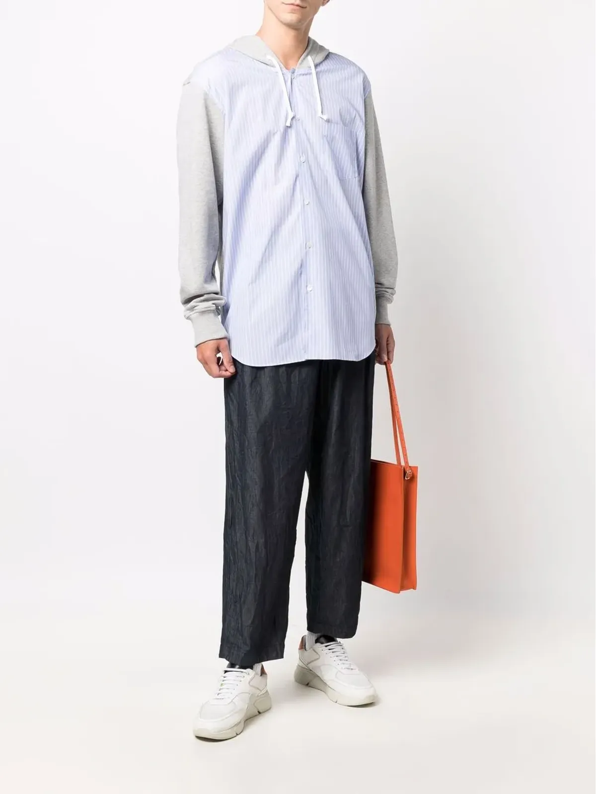 Comme Des Garçons Shirt シワ加工のワイドレッグパンツ - 画像2