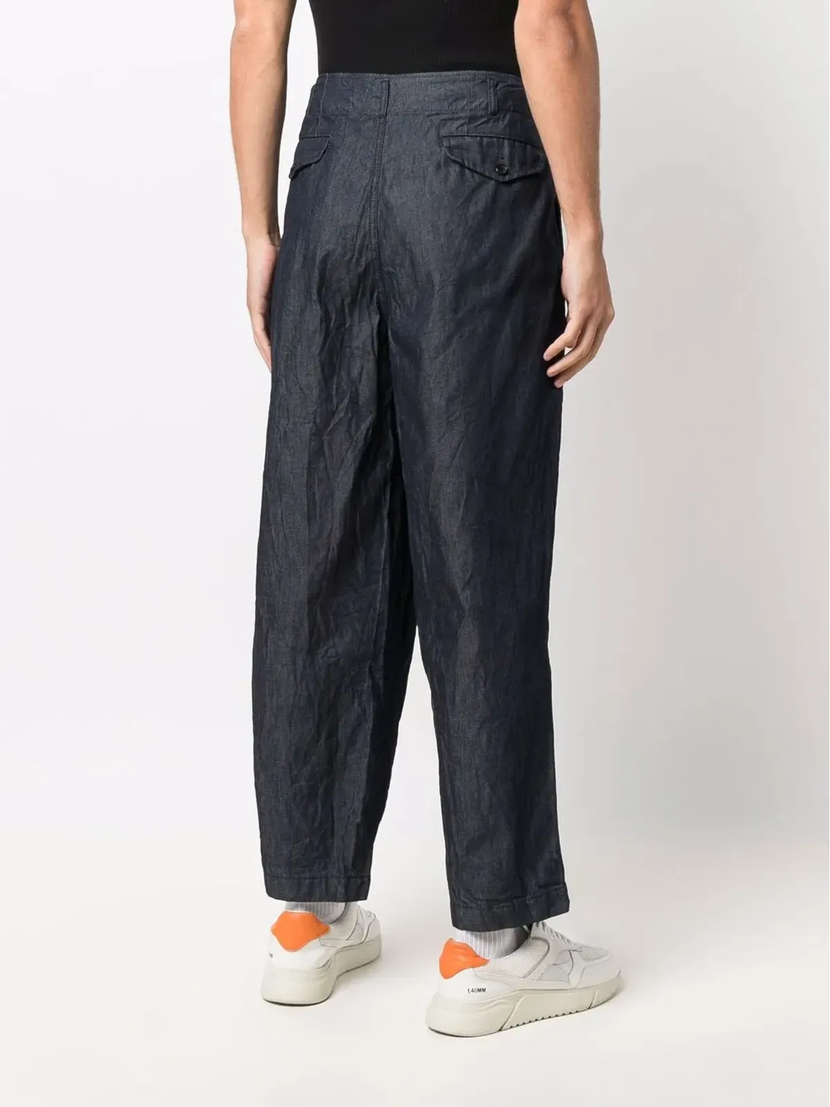 Comme Des Garçons Shirt シワ加工のワイドレッグパンツ - 画像4