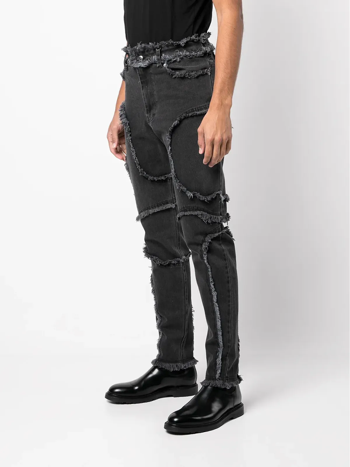 Eckhaus Latta シームディテール クロップドジーンズ - 画像4