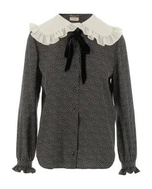Saint Laurent ピーターパンカラー ドット柄 ブラウス - サムネイル1