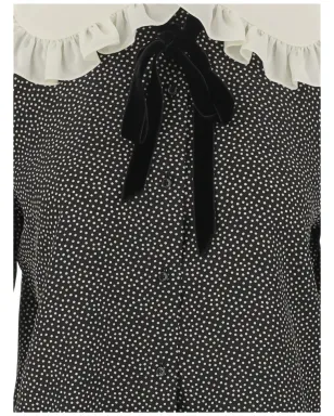 Saint Laurent ピーターパンカラー ドット柄 ブラウス - サムネイル3