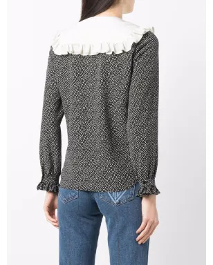 Saint Laurent ピーターパンカラー ドット柄 ブラウス - サムネイル4