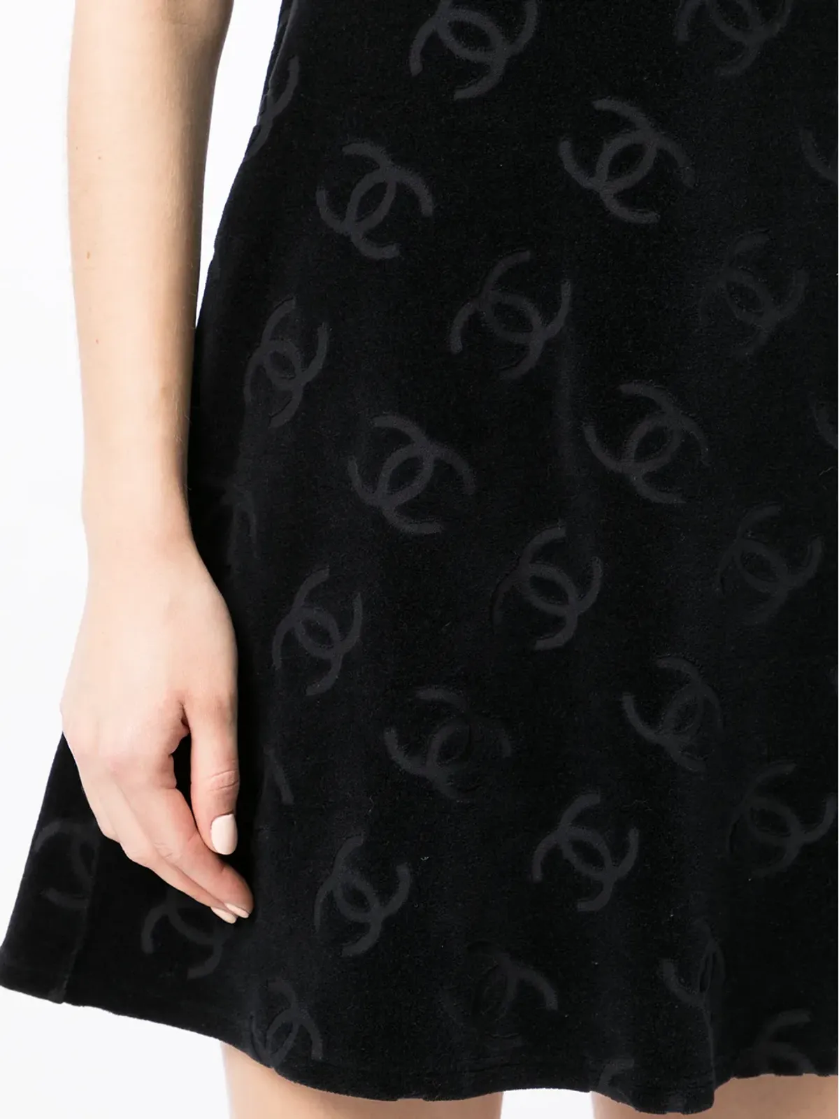 CHANEL Vintage 1990s Interlocking CC-print dress - Black - 画像5