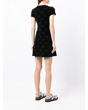 CHANEL Vintage 1990s Interlocking CC-print dress - Black - サムネイル4