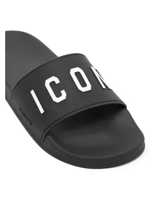 DSQUARED2 ロゴプリント フラットスライド - サムネイル2