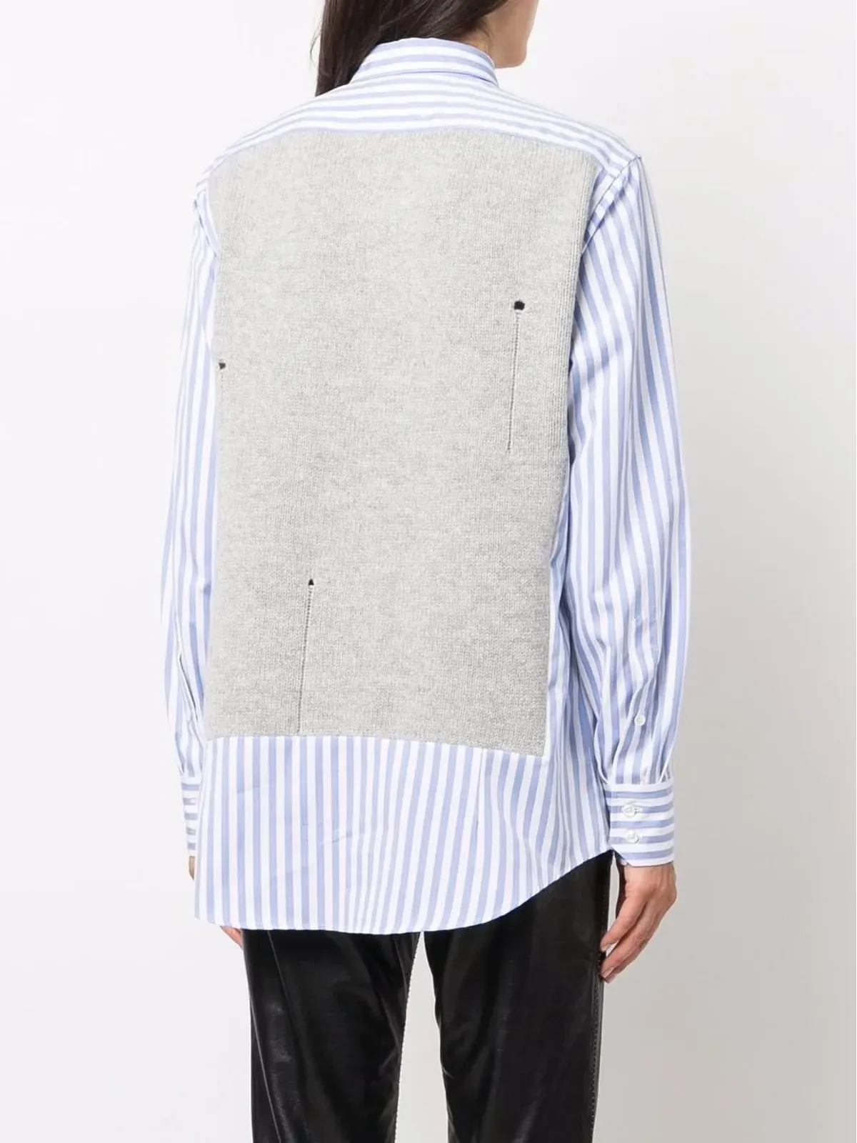 Maison Margiela スプライスド ニットディテール シャツ - グレー - 画像4
