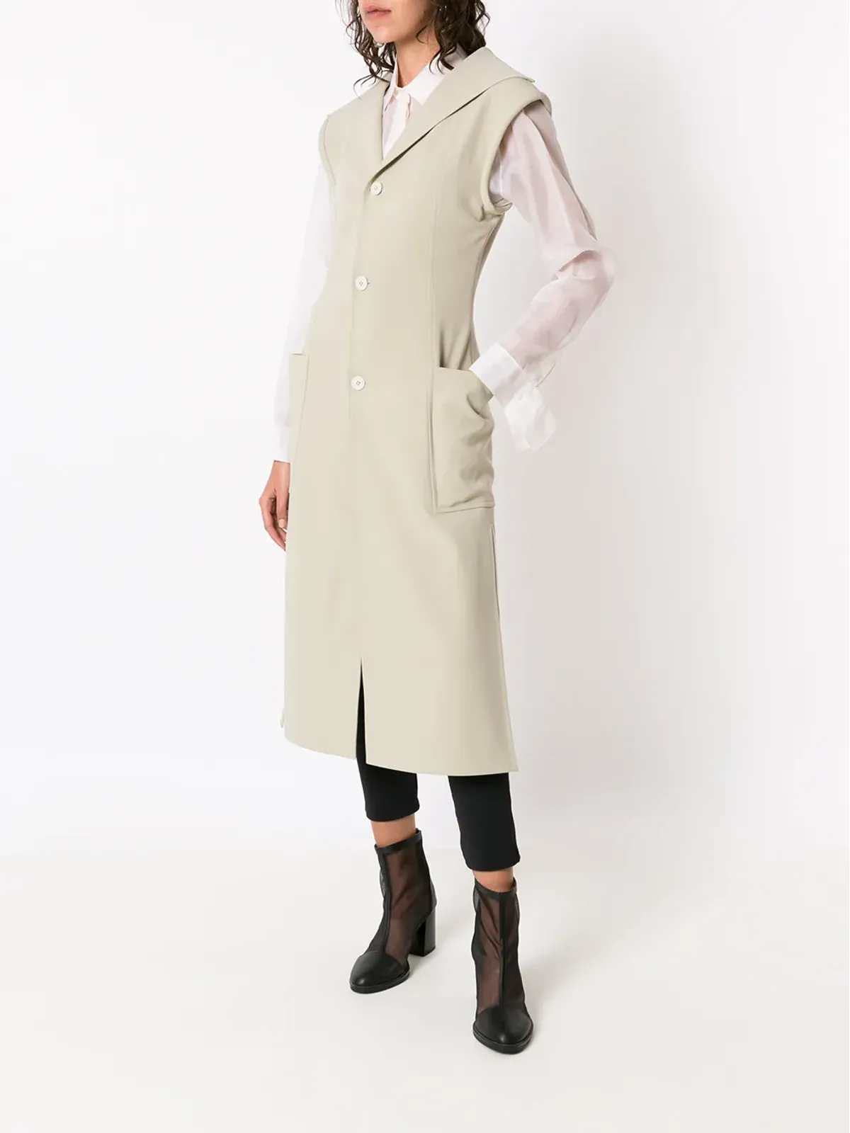 Gloria Coelho sleeveless longline waistcoat - 画像2