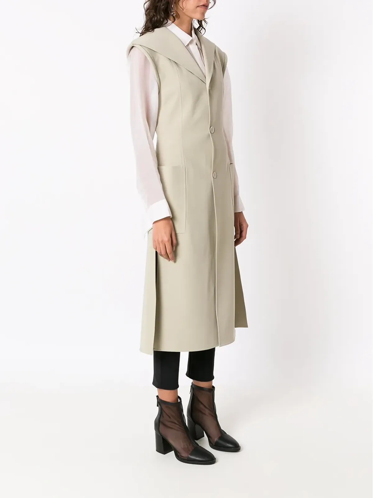 Gloria Coelho sleeveless longline waistcoat - 画像3