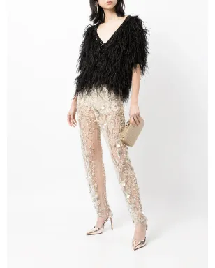Jenny Packham スパンコール付きテーパードパンツ - サムネイル1