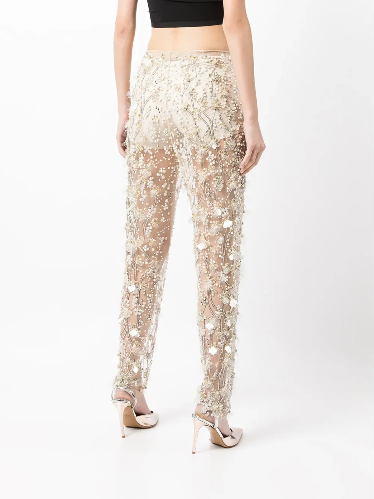 Jenny Packham スパンコール付きテーパードパンツ - 画像4