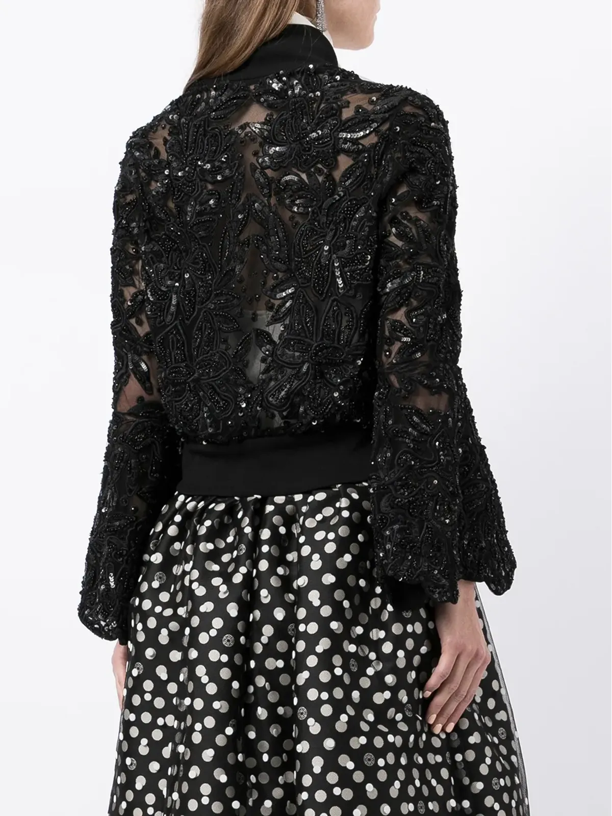 Elie Saab シークイン装飾ベルスリーブジャケット - 画像4