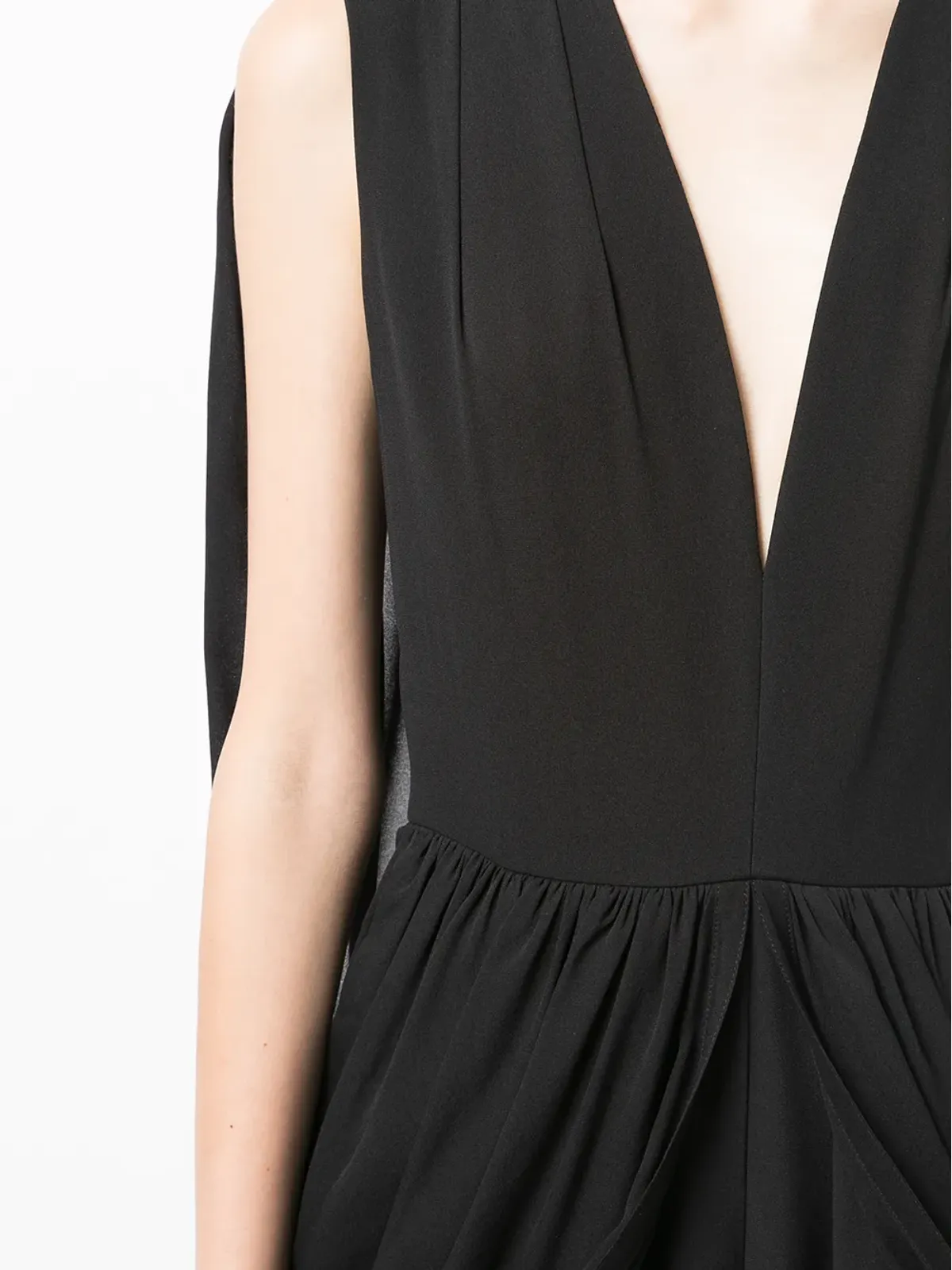 Elie Saab V字開きケープ付きジャンプスーツ - ブラック - 画像5