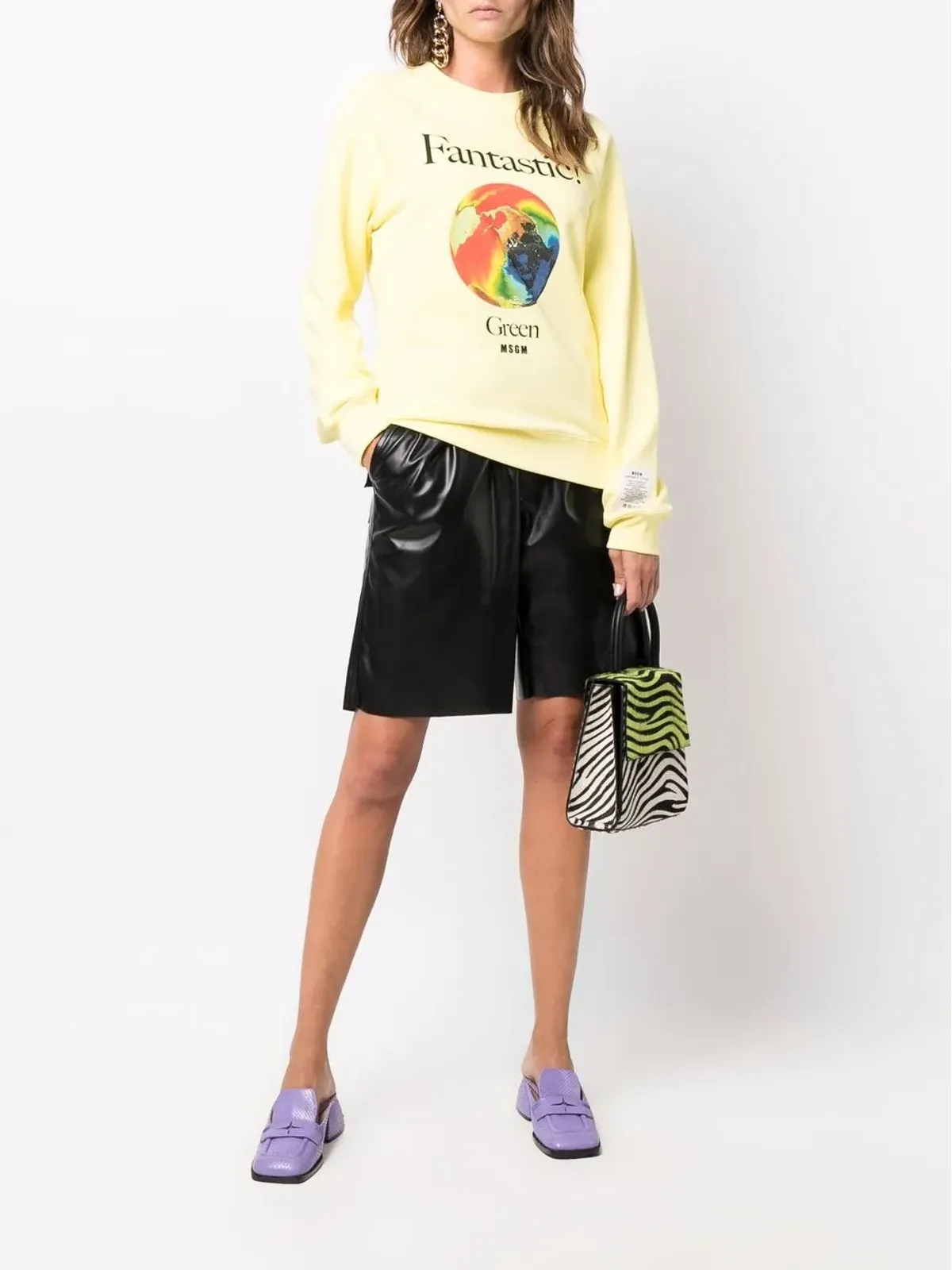 MSGM ファンタスティック ロゴプリント クルーネック スウェット - 画像2