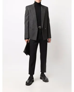 Saint Laurent ストライプ ダブルブレスト ブレザー グレー - サムネイル2