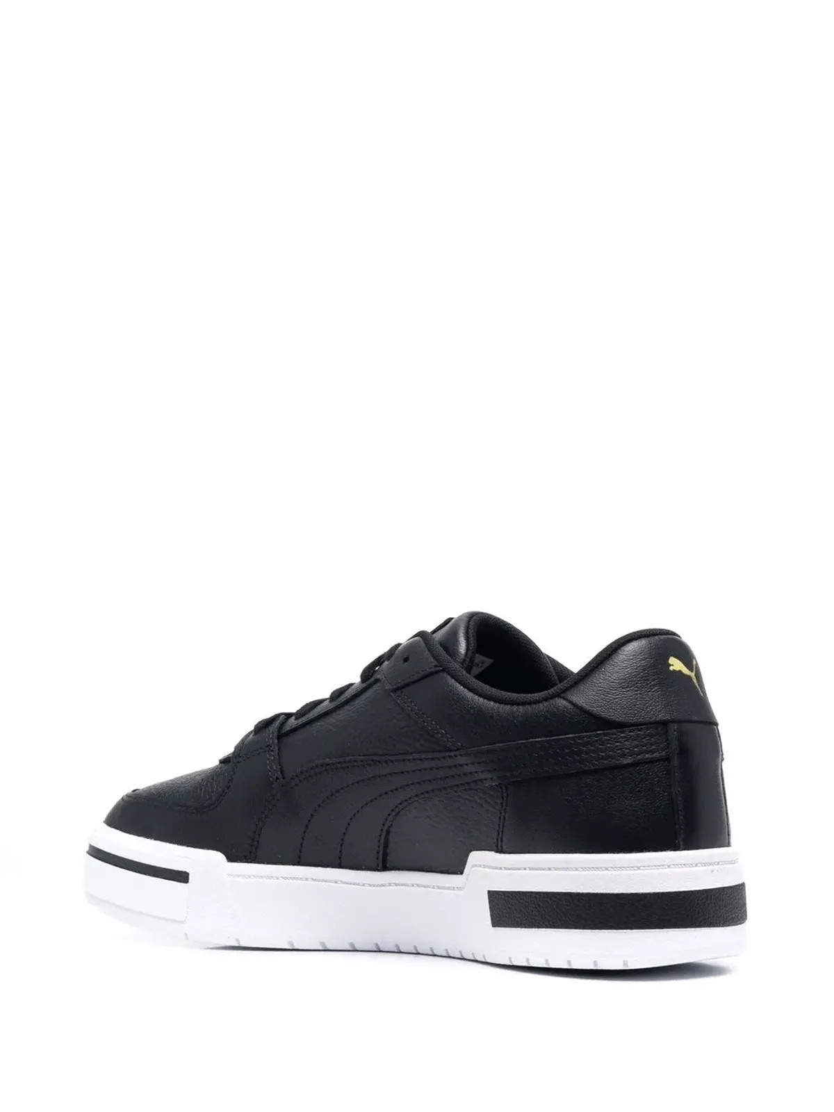 PUMA ロゴプリント ロー・トップ レザー スニーカー ブラック - 画像3