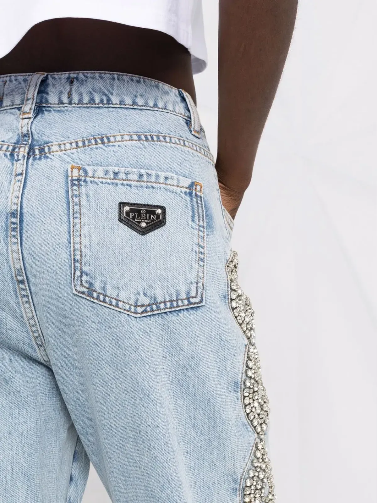 Philipp Plein クリスタルケーブルジーンズ - 画像3
