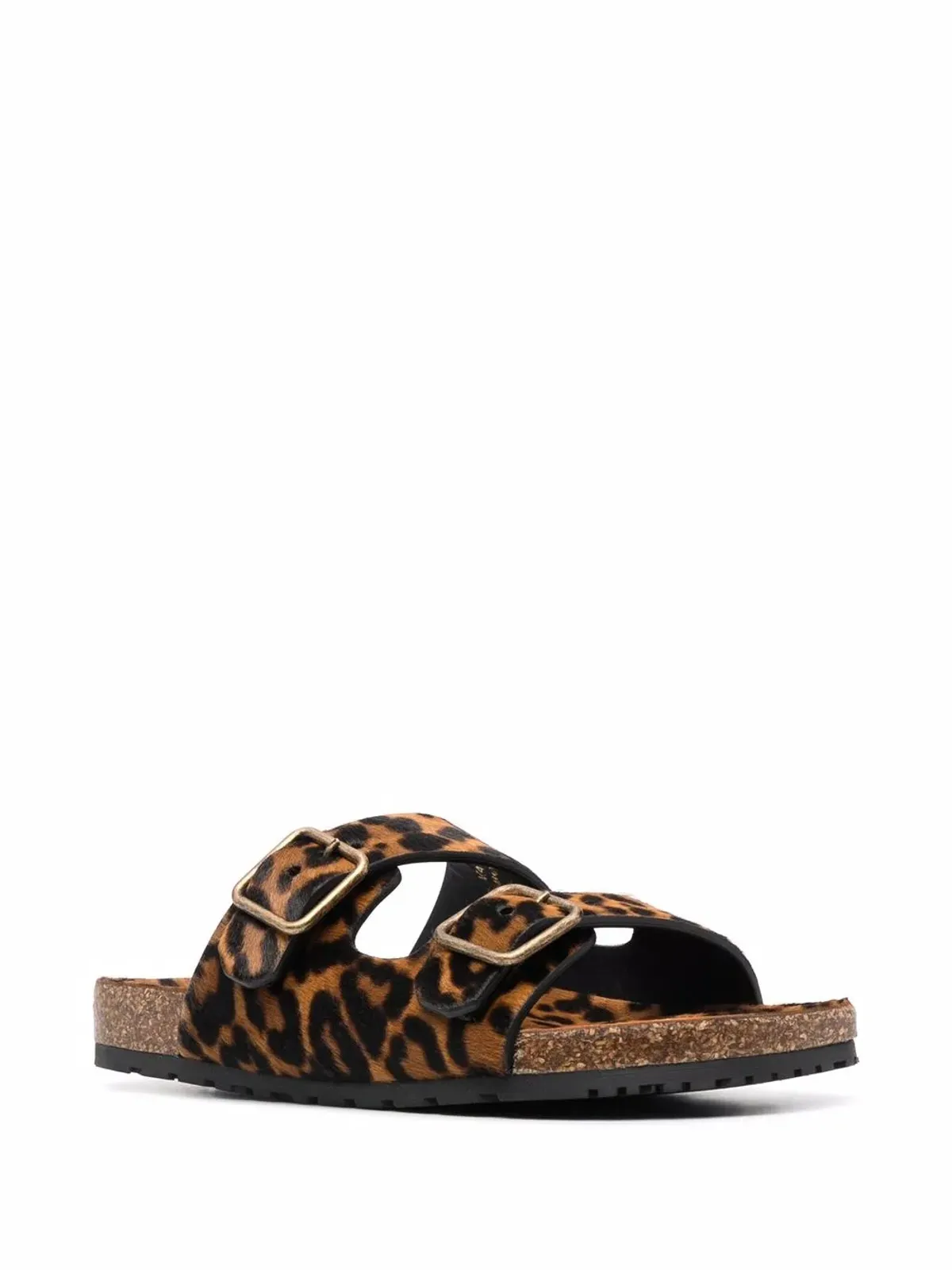 Saint Laurent レオパード柄バックルサンダル - 画像2