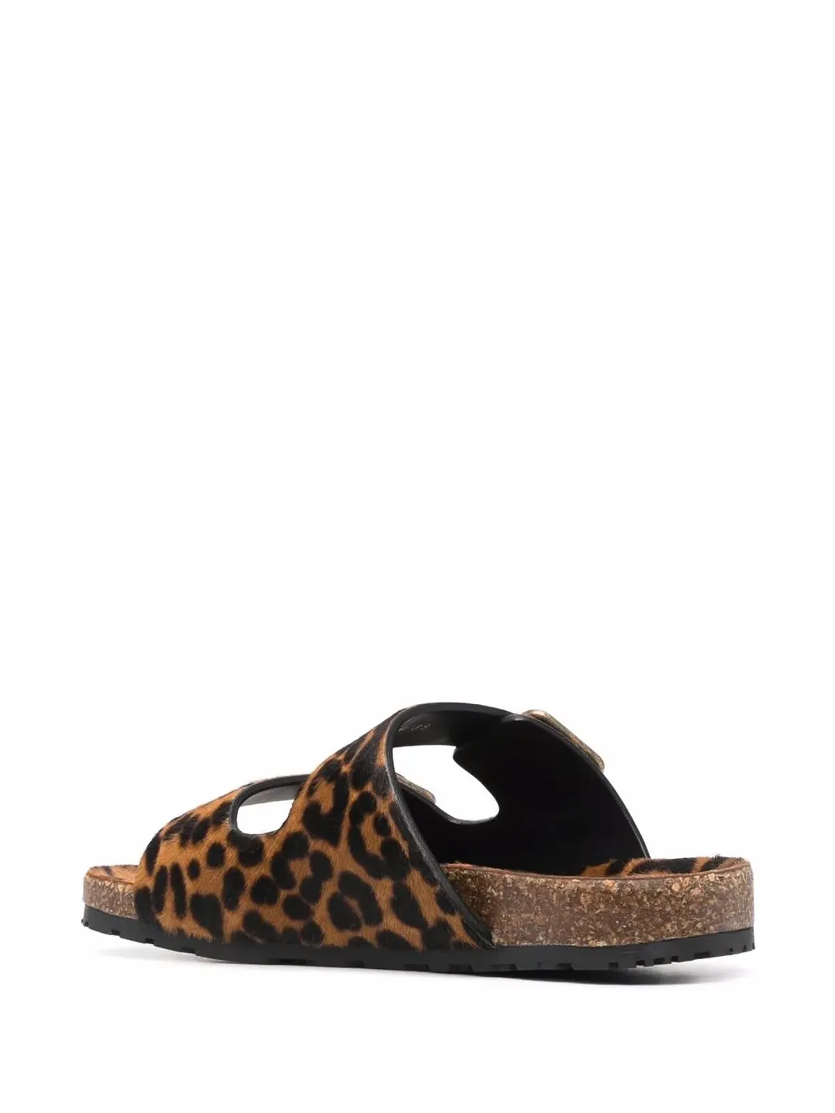 Saint Laurent レオパード柄バックルサンダル - 画像3