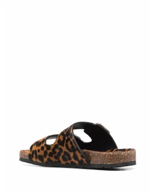 Saint Laurent レオパード柄バックルサンダル - サムネイル3