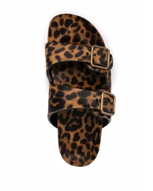 Saint Laurent レオパード柄バックルサンダル - サムネイル4