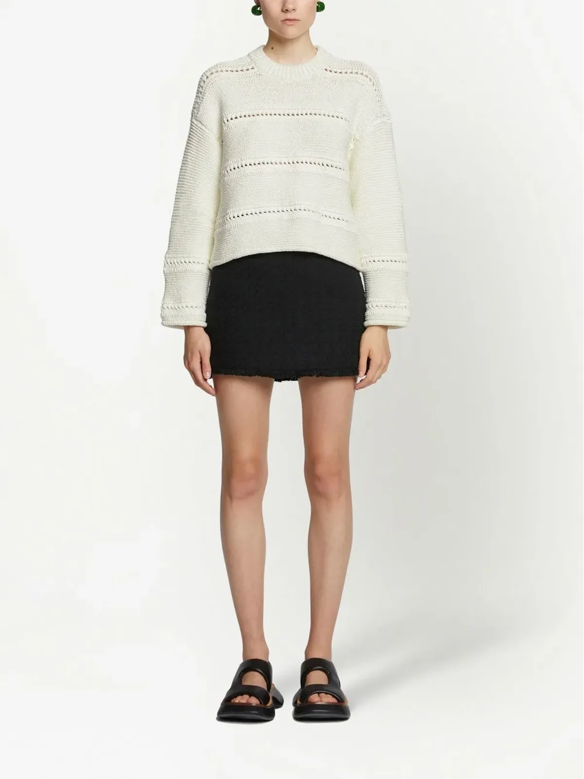 Proenza Schouler White Label クロップドオープンニットセーター - 画像2