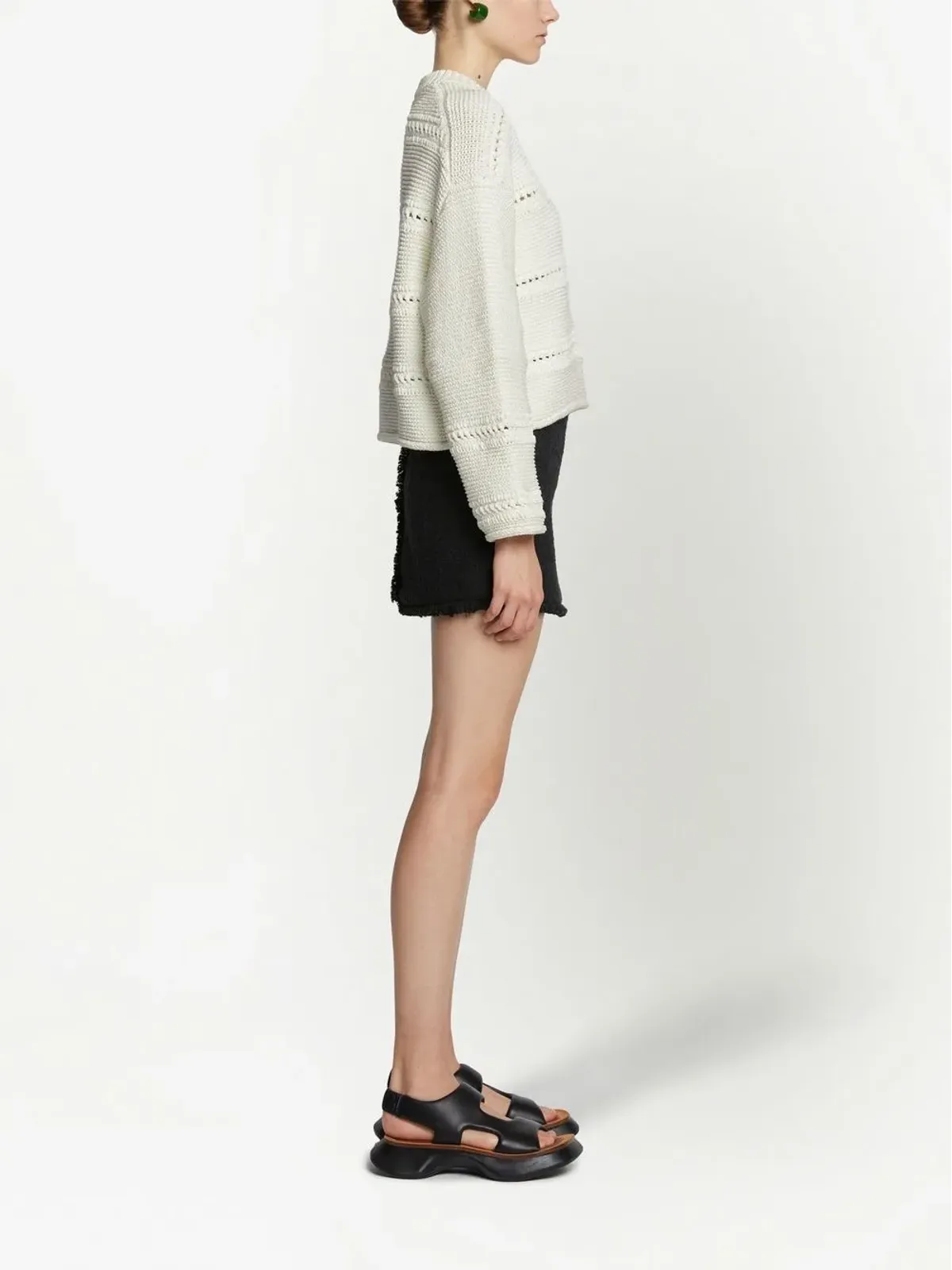Proenza Schouler White Label クロップドオープンニットセーター - 画像3