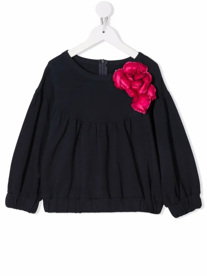 Il Gufo Il Gufo 花柄アップリケ ギャザー ブラウスの商品画像