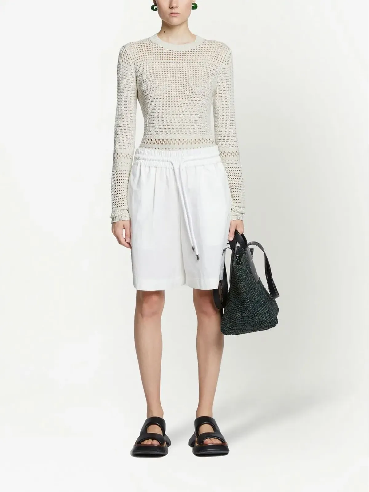 Proenza Schouler White Label ポイント柄ニット長袖トップス - 画像2