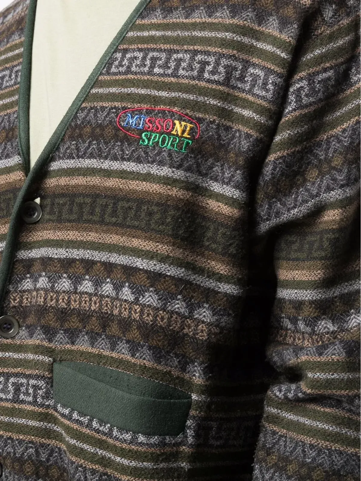 Missoni Pre-Owned 1990年代 ジオメトリックニット カーディガン - 画像5