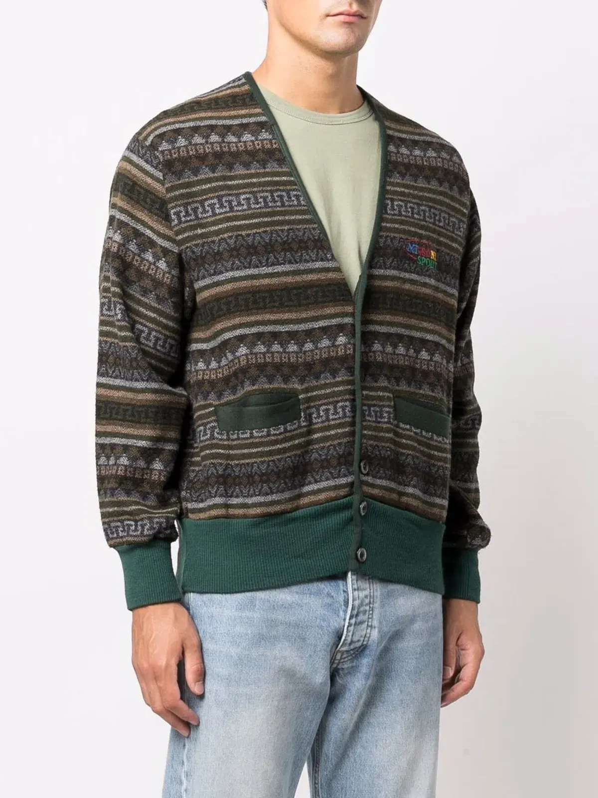 Missoni Pre-Owned 1990年代 ジオメトリックニット カーディガン - 画像3